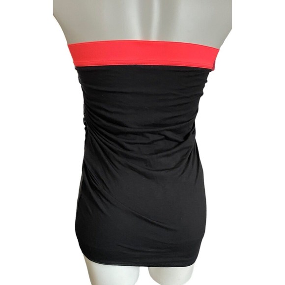Stem NEW black strapless Body Con Ruched Shirt Size Small‎ Neon Pink - Picture 2 of 11